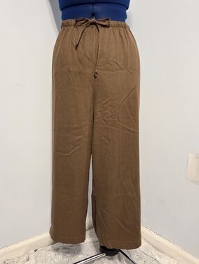 Vintage Brown Silk Gaucho Capris Size 3X